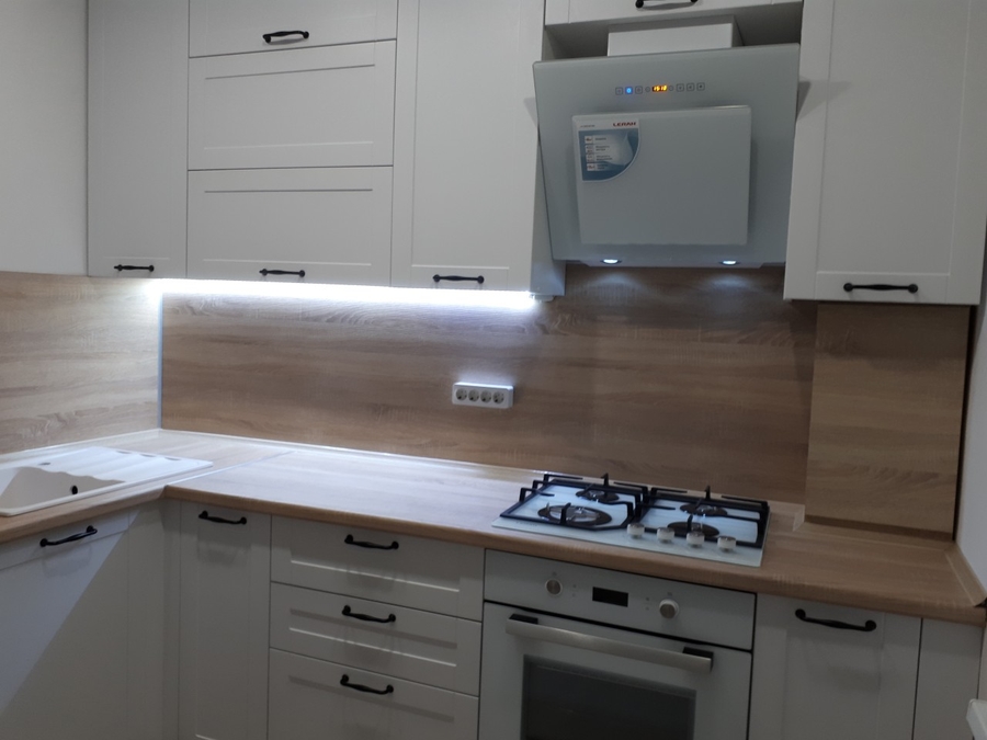 Белый кухонный гарнитур-Кухня МДФ в ПВХ «Модель 500»-фото3