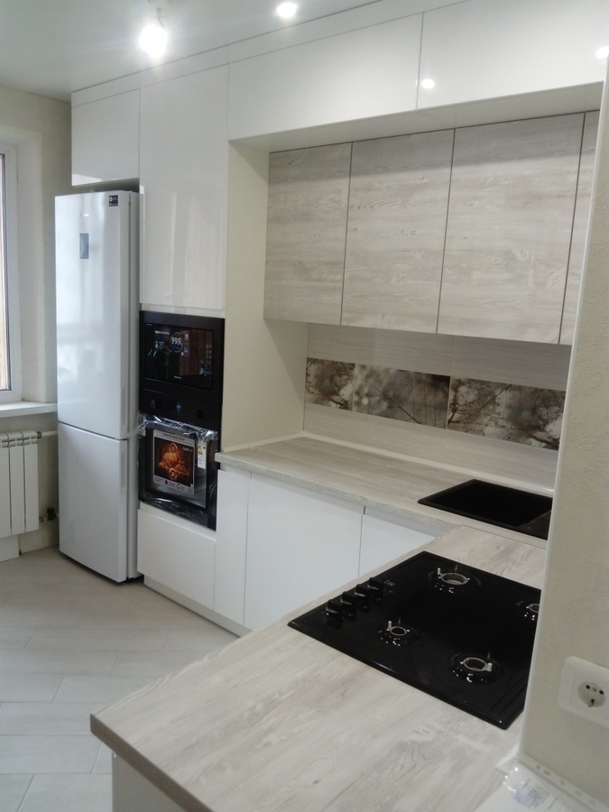 Белый кухонный гарнитур-Кухня МДФ в эмали «Модель 429»-фото1